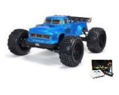 Arrma - 1/8 NOTORIOUS 6S V5 4WD BLX Stunttruck met Spektrum Firma RTR, blauw INCL> 2x 3S 5000mah en lader gens ace